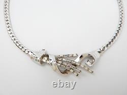 Vintage TRIFARI Pat Pend Alfred Philippe Silver tone METEOR Necklace 15