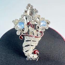 Vintage Trifari 1940 Alfred Philippe Cornucopia Flower Fur Clip Pin Parts Repair
