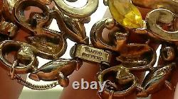 Vintage Trifari 1940s Alfred Philippe Yellow Rhinestone Necklace Bracelet Set