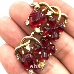 Vintage Trifari ALFRED PHILIPPE Fragonard Fruit Salad Red Replacement Stones