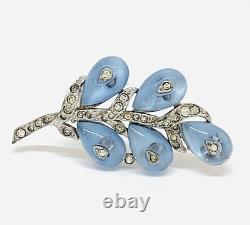 Vintage Trifari Alfred Philippe 1930's Shoe Button Blue Clip Signed