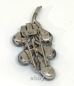 Vintage Trifari Alfred Philippe 1930's Shoe Button Blue Clip Signed