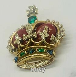 Vintage Trifari Alfred Philippe 1953 Coronation Crown Brooch