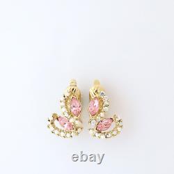 Vintage Trifari Alfred Philippe Aurora Borealis Swarovski Crystal Clip Earrings