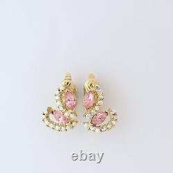 Vintage Trifari Alfred Philippe Aurora Borealis Swarovski Crystal Clip Earrings