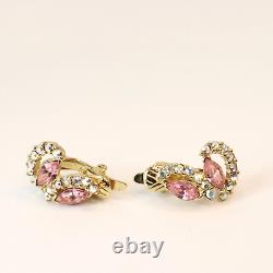 Vintage Trifari Alfred Philippe Aurora Borealis Swarovski Crystal Clip Earrings