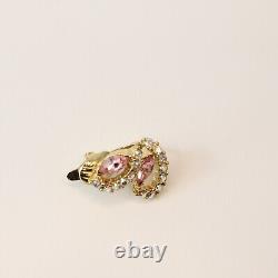 Vintage Trifari Alfred Philippe Aurora Borealis Swarovski Crystal Clip Earrings