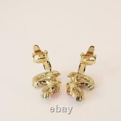 Vintage Trifari Alfred Philippe Aurora Borealis Swarovski Crystal Clip Earrings