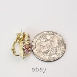 Vintage Trifari Alfred Philippe Aurora Borealis Swarovski Crystal Clip Earrings