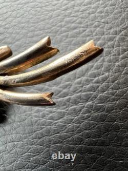 Vintage Trifari Alfred Philippe Bird Nest Sterling Silver Rhinestone Pin Brooch