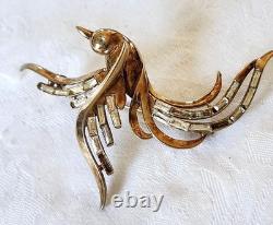 Vintage Trifari Alfred Philippe Bird Of Paradise Brooch Rhinestones READ