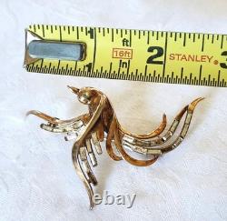 Vintage Trifari Alfred Philippe Bird Of Paradise Brooch Rhinestones READ