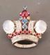 Vintage Trifari Alfred Philippe Brooch Pin Crown Sterling Silver Cabochon 2
