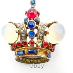 Vintage Trifari Alfred Philippe Brooch Pin Jelly Belly Crown Sterling Silver