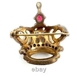 Vintage Trifari Alfred Philippe Brooch Pin Jelly Belly Crown Sterling Silver