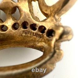 Vintage Trifari Alfred Philippe Brooch Pin Jelly Belly Crown Sterling Silver