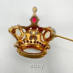 Vintage Trifari Alfred Philippe Brooch Pin Jelly Belly Crown Sterling Silver Vintage Trifari Alfred Philippe Brooch Pin Jelly Belly Crown Sterling Silver