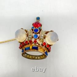 Vintage Trifari Alfred Philippe Brooch Pin Jelly Belly Crown Sterling Silver