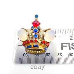 Vintage Trifari Alfred Philippe Brooch Pin Jelly Belly Crown Sterling Silver