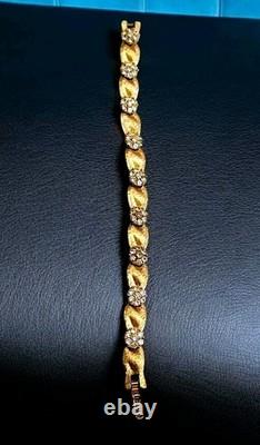 Vintage Trifari Alfred Philippe Clear Rhinestone Birthday Ribbon Link Bracelet