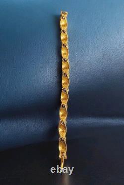 Vintage Trifari Alfred Philippe Clear Rhinestone Birthday Ribbon Link Bracelet