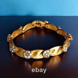 Vintage Trifari Alfred Philippe Clear Rhinestone Birthday Ribbon Link Bracelet