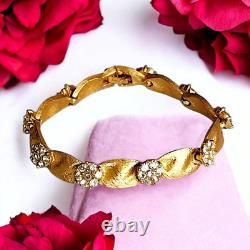 Vintage Trifari Alfred Philippe Clear Rhinestone Birthday Ribbon Link Bracelet