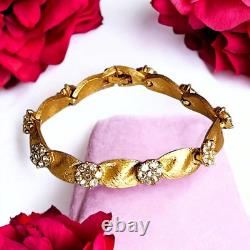 Vintage Trifari Alfred Philippe Clear Rhinestone Birthday Ribbon Link Bracelet