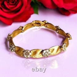 Vintage Trifari Alfred Philippe Clear Rhinestone Birthday Ribbon Link Bracelet