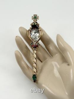 Vintage Trifari Alfred Philippe Coronation Gems Scepter Brooch Book Piece