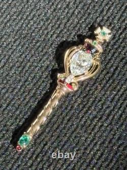 Vintage Trifari Alfred Philippe Coronation Gems Scepter Brooch Book Piece
