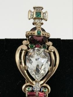 Vintage Trifari Alfred Philippe Coronation Gems Scepter Brooch Book Piece