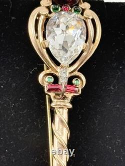 Vintage Trifari Alfred Philippe Coronation Gems Scepter Brooch Book Piece