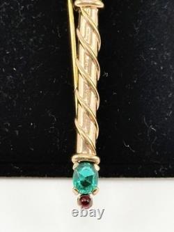 Vintage Trifari Alfred Philippe Coronation Gems Scepter Brooch Book Piece