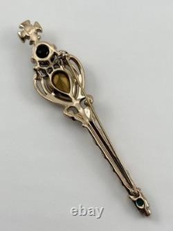 Vintage Trifari Alfred Philippe Coronation Gems Scepter Brooch Book Piece