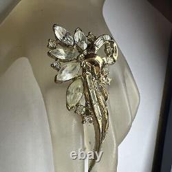 Vintage Trifari Alfred Philippe Crystal Rhinestone Brooch Pin Signed