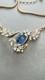 Vintage Trifari Alfred Philippe Empress Eugenie Blue Rhinestone Signed Necklace