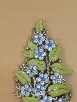 Vintage Trifari Alfred Philippe Enamel Flower Bouq Clip brooch pin Trifari