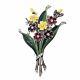 Vintage Trifari Alfred Philippe Enamel Flowers Fur Clip With Rhinestone-Book Piece