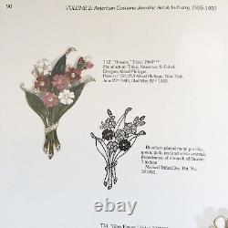 Vintage Trifari Alfred Philippe Enamel Flowers Fur Clip With Rhinestone-Book Piece