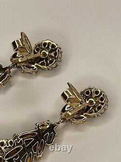 Vintage Trifari Alfred Philippe Esplanade Gold Tone Flower Leaf Clip On Earrings