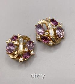 Vintage Trifari Alfred Philippe Faux Amethyst Jewelry Set Choker Earrings 1953