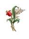 Vintage Trifari Alfred Philippe Flower Brooch Fur Pin Tulip Enamel Rhinestone