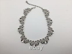 Vintage Trifari Alfred Philippe Frozen Ribbon Silver-tone Necklace
