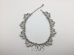 Vintage Trifari Alfred Philippe Frozen Ribbon Silver-tone Necklace