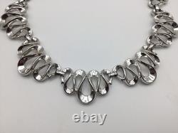 Vintage Trifari Alfred Philippe Frozen Ribbon Silver-tone Necklace