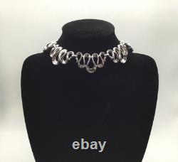 Vintage Trifari Alfred Philippe Frozen Ribbon Silver-tone Necklace