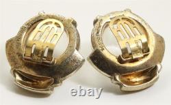 Vintage Trifari Alfred Philippe Jelly Belly Globe Glass Cabochon Clip Earrings