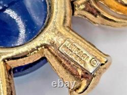 Vintage Trifari Alfred Philippe Lucky Elephant Jelly Belly Gold tone Brooch