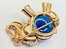 Vintage Trifari Alfred Philippe Lucky Elephant Jelly Belly Gold tone Brooch